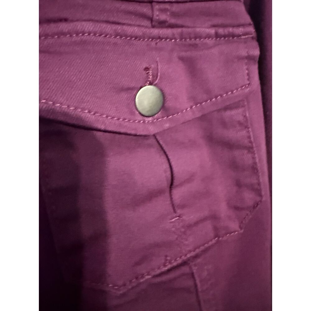 Kut From The Kloth Kara Jacket XL Purple Cropped Raw Hem Snap Front - Picture 7 of 10